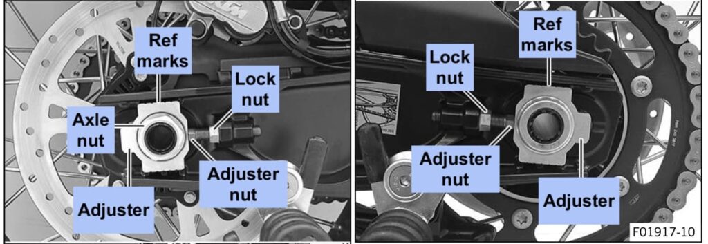 KTM 890 Adventure adjust chain tension