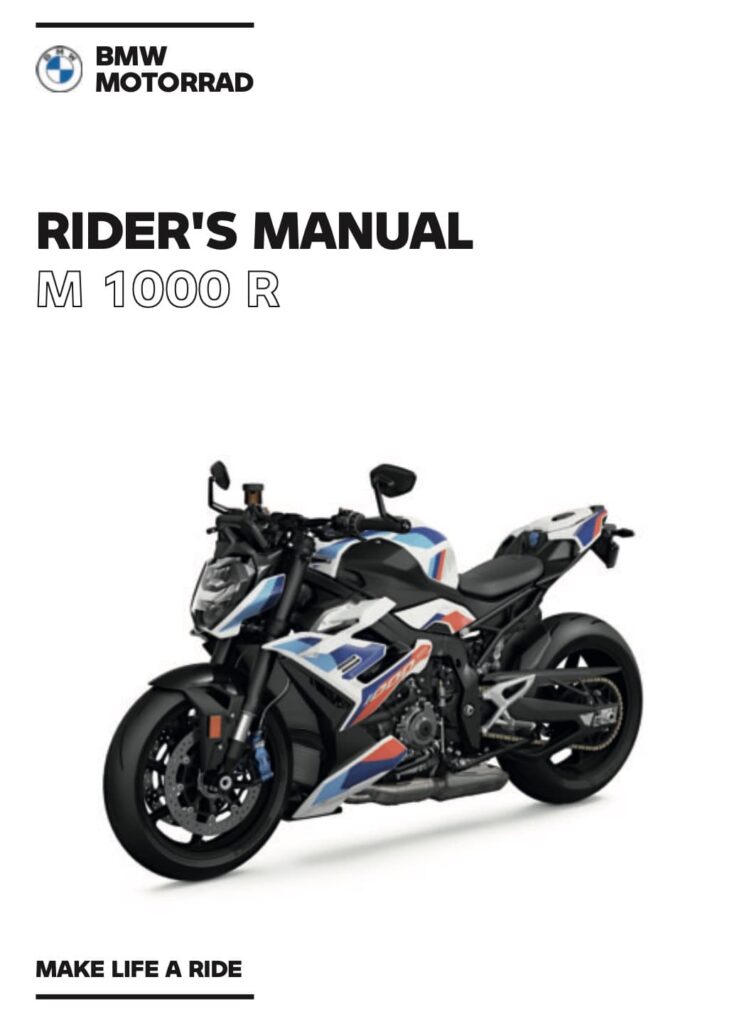 2023 BMW M 1000 R manual maintenance schedule screenshot 1
