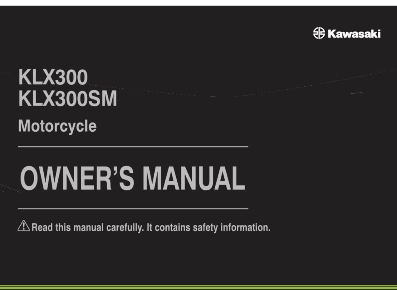 Kawasaki KLX300 maintenance schedule Cover