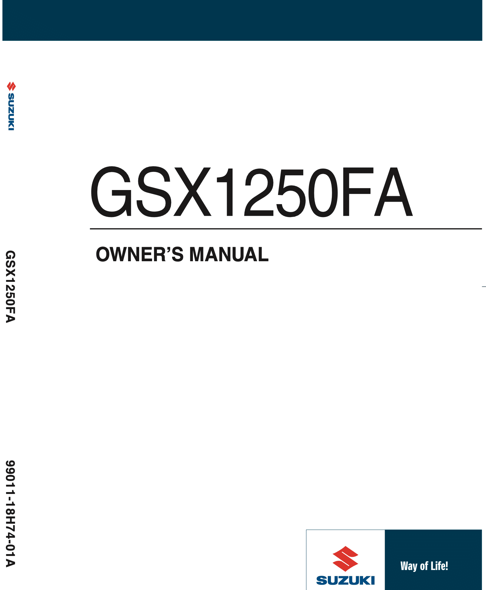 Suzuki GSX1250FA maintenance schedule from manual 1