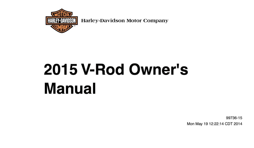 2015 Harley-Davidson VRSCF V-Rod Muscle owner's manual maintenance schedule 1