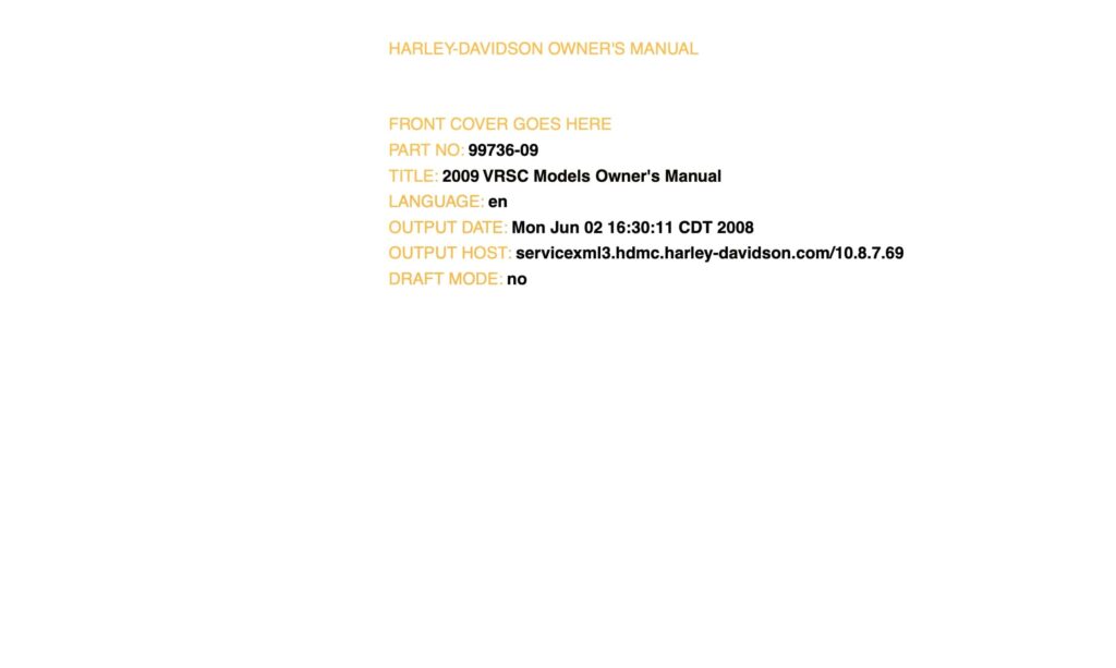 Harley-Davidson VRSCF V-Rod Muscle 2009 owner's manual maintenance schedule 1