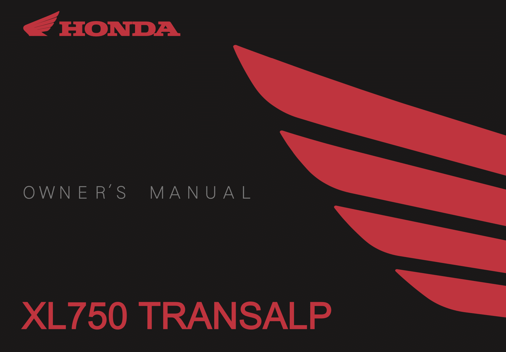 Honda XL750 Transalp Owner's Manual Screenshot 1