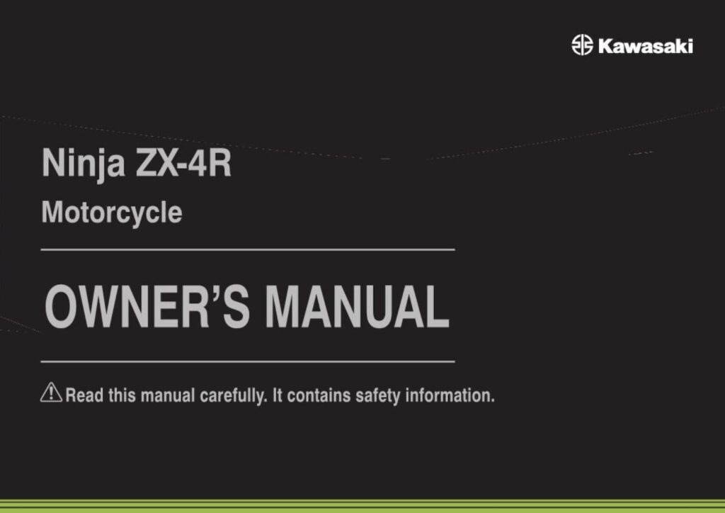 Kawasaki ZX-4R owner's manual screenshot 1
