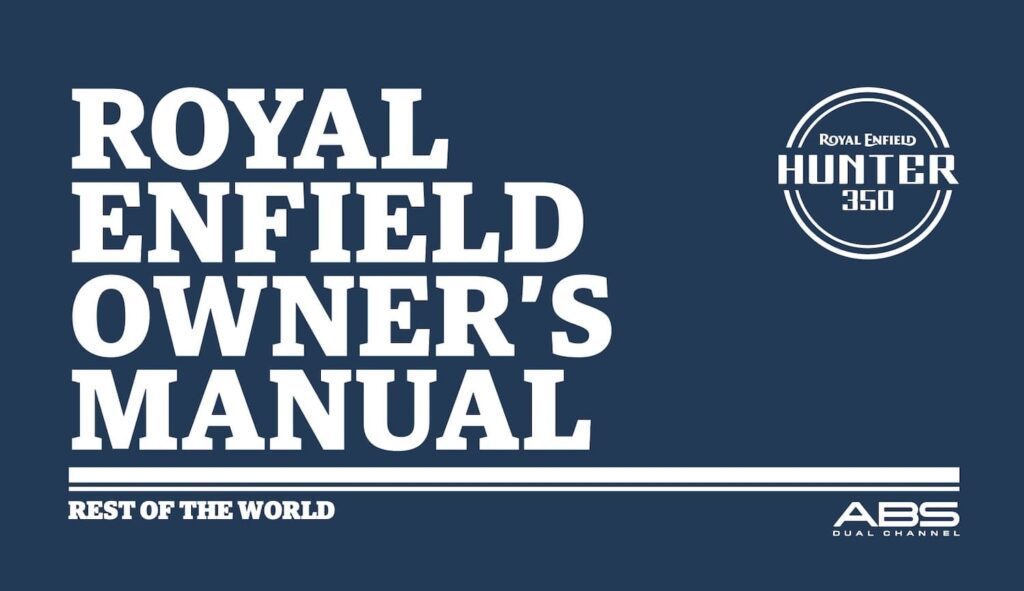 Royal Enfield Hunter 350 Owner's Manual Maintenance Schedule p1 cover