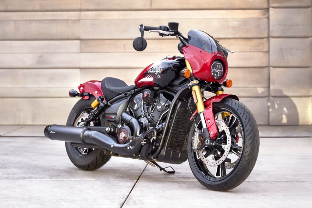 2025 Indian 101 Scout Red RHS 3-4 static