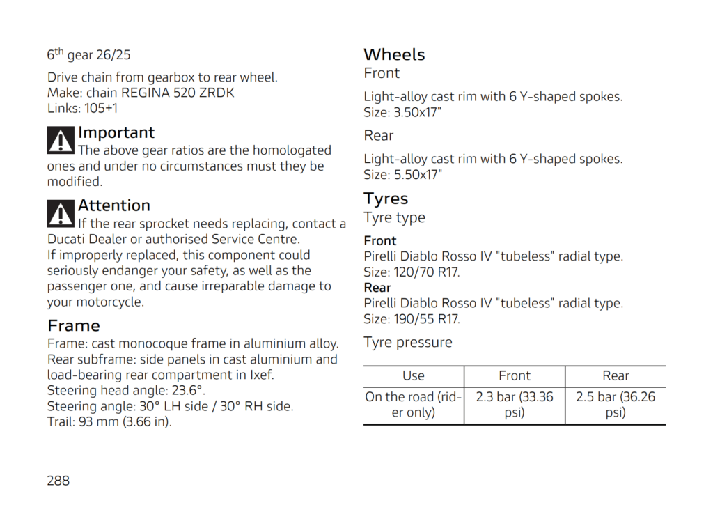 Ducati Panigale V2 V2s 2025 Maintenance Schedule Screenshots from Manual 7