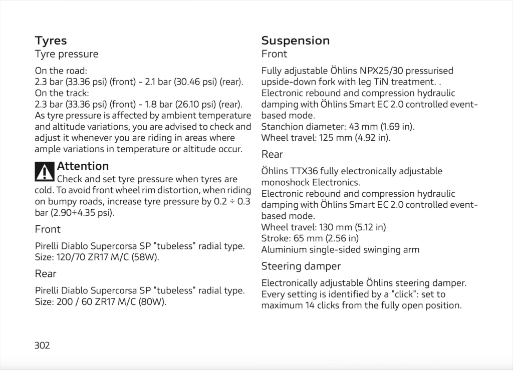 Ducati Panigale V4 SP2 Maintenance Schedule Screenshots from Manual 7