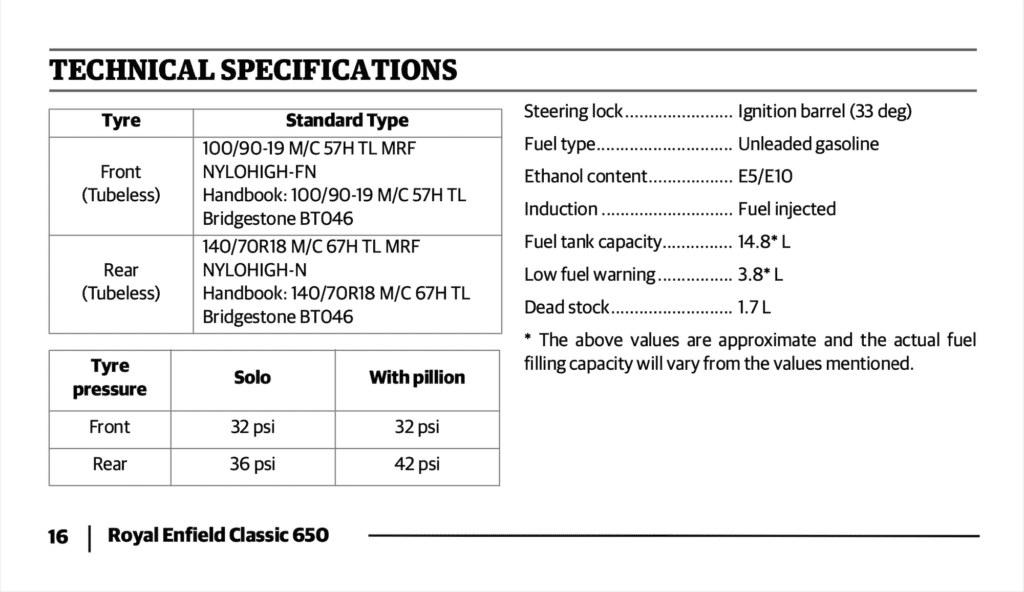 Royal Enfield Classic 650 Maintenance Schedule Screenshots from Manual 7