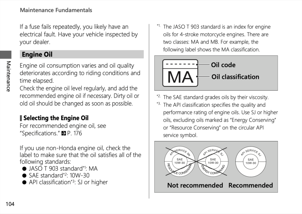 2024 Honda CB500 Hornet Manual Maintenance Schedule Screenshots 1