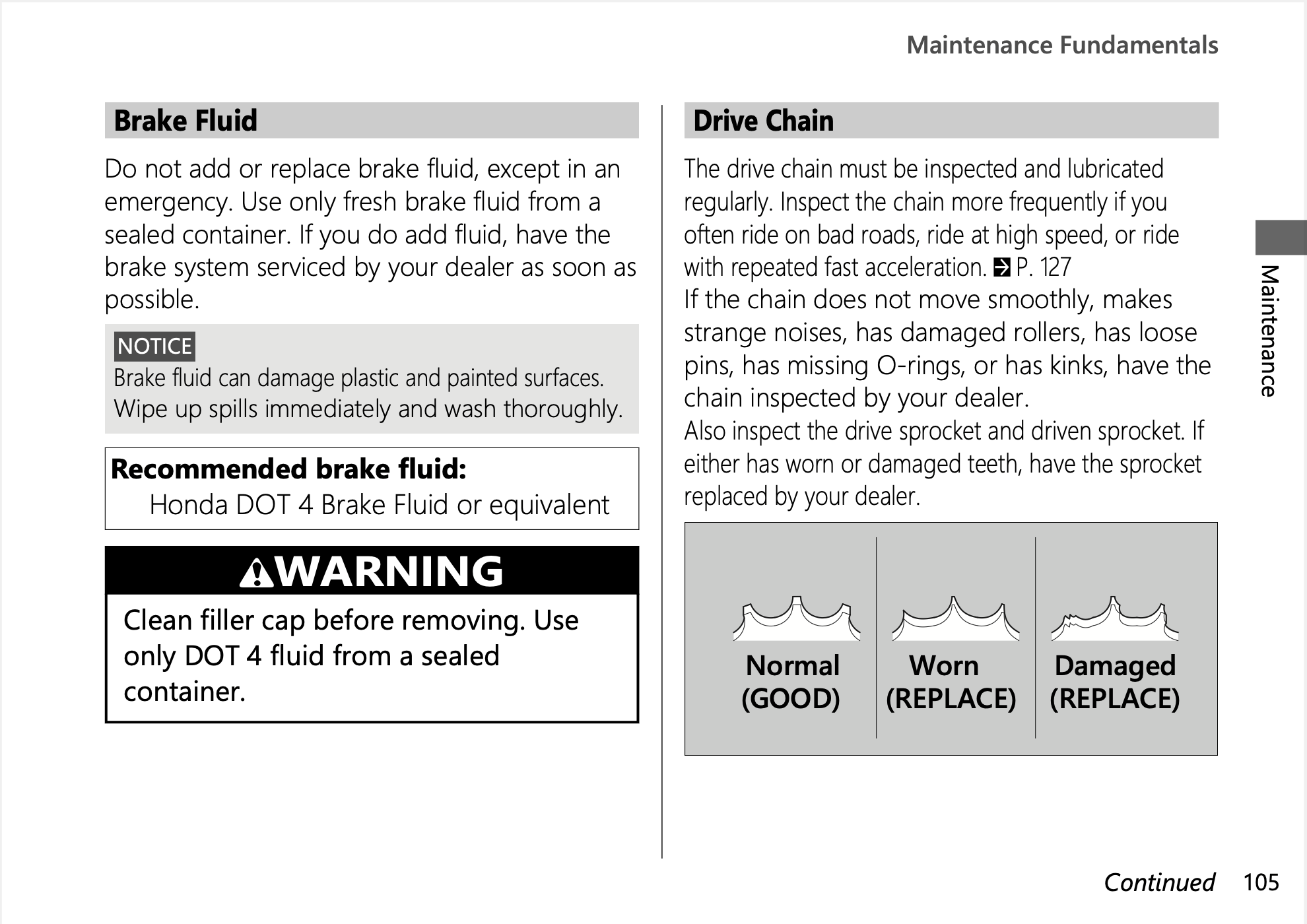 2024 Honda CB500 Hornet Manual Maintenance Schedule Screenshots 1