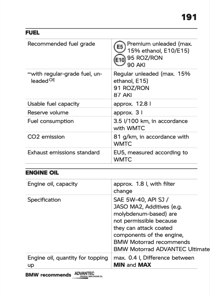BMW C 400 GT C 400 X Manual Maintenance Schedule Screenshots