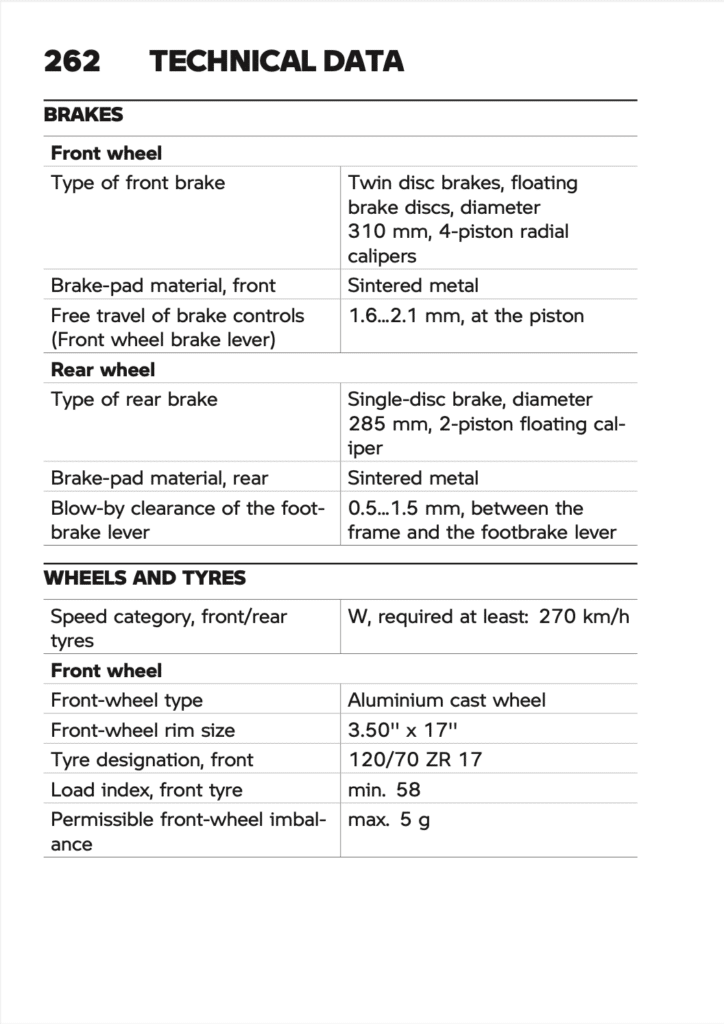 BMW R 1300 R 2026 Manual Maintenance Schedule Screenshots