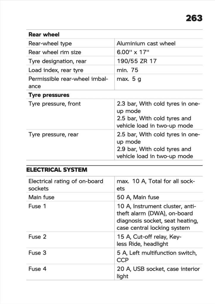 BMW R 1300 R 2026 Manual Maintenance Schedule Screenshots