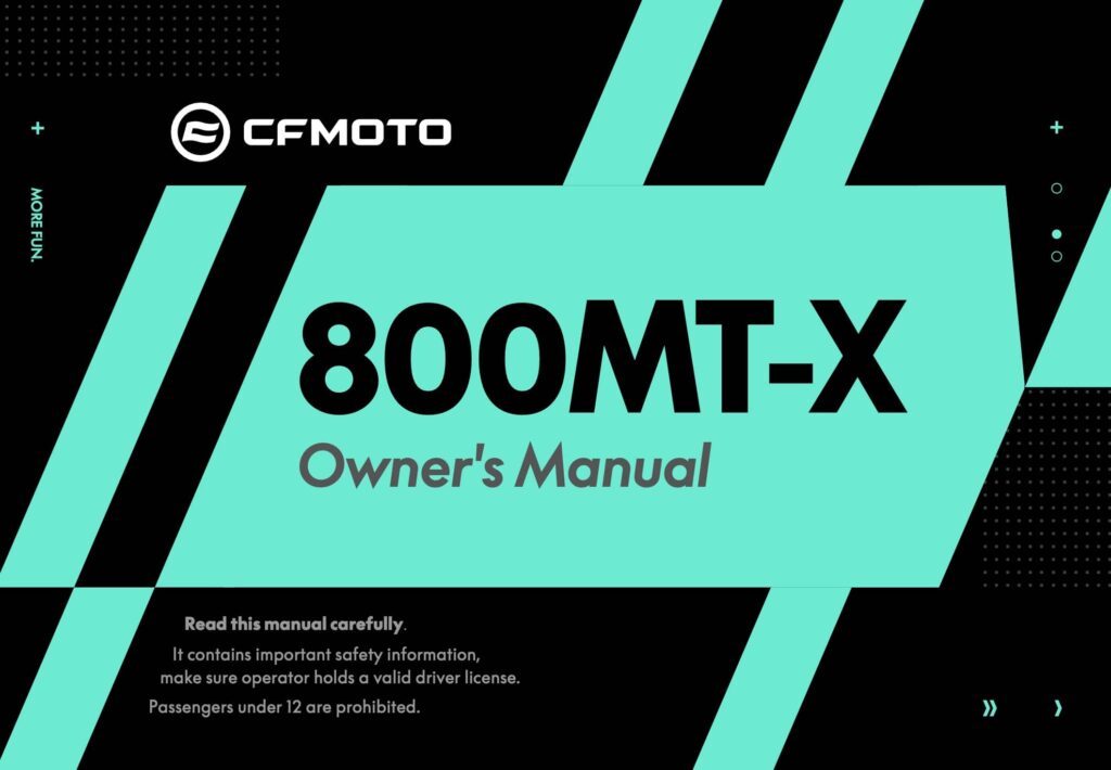 CFMOTO 800 MT-X Manual Maintenance Schedule Screenshots