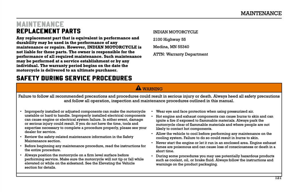Indian Pursuit Dark Horse Limited Elite 112 Manual Maintenance Schedule Screenshots
