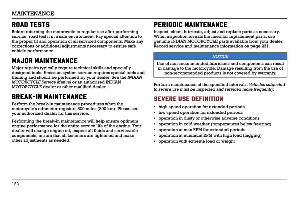 Indian Pursuit Dark Horse Limited Elite 112 Manual Maintenance Schedule Screenshots