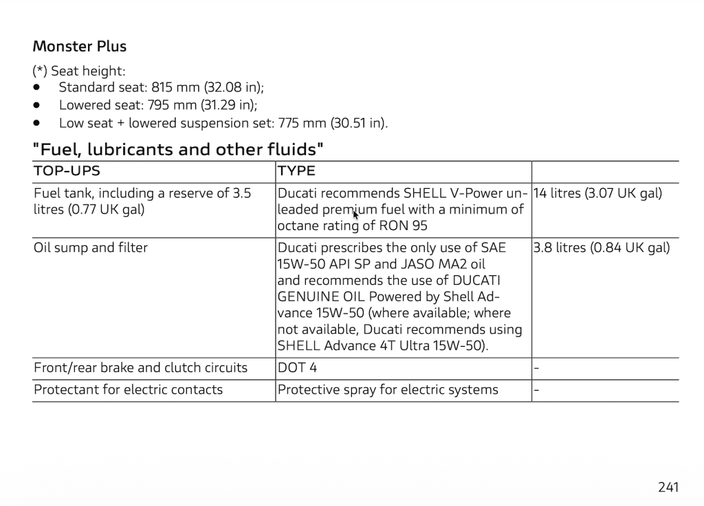 2026 Ducati Monster V2 Owner's Manual Maintenance Schedule 6