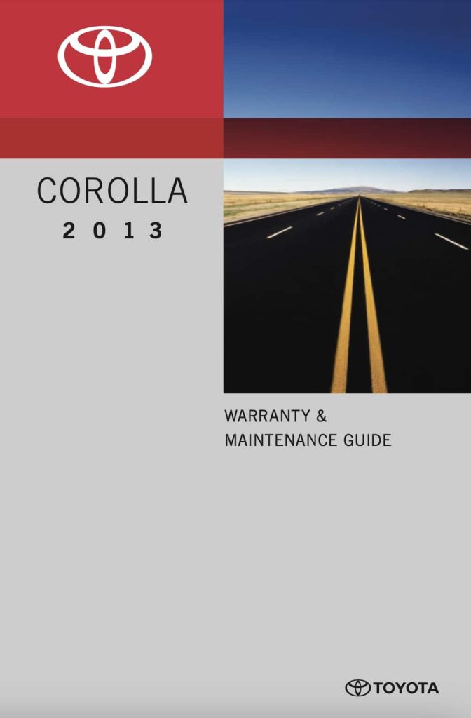 Toyota Corolla 10th Gen 2011 2012 2013 Manual Maintenance Schedule Screenshots
