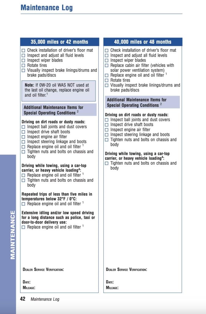 Toyota Prius 3rd Gen XW30 2010 2015 Manual Maintenance Schedule Screenshots 5