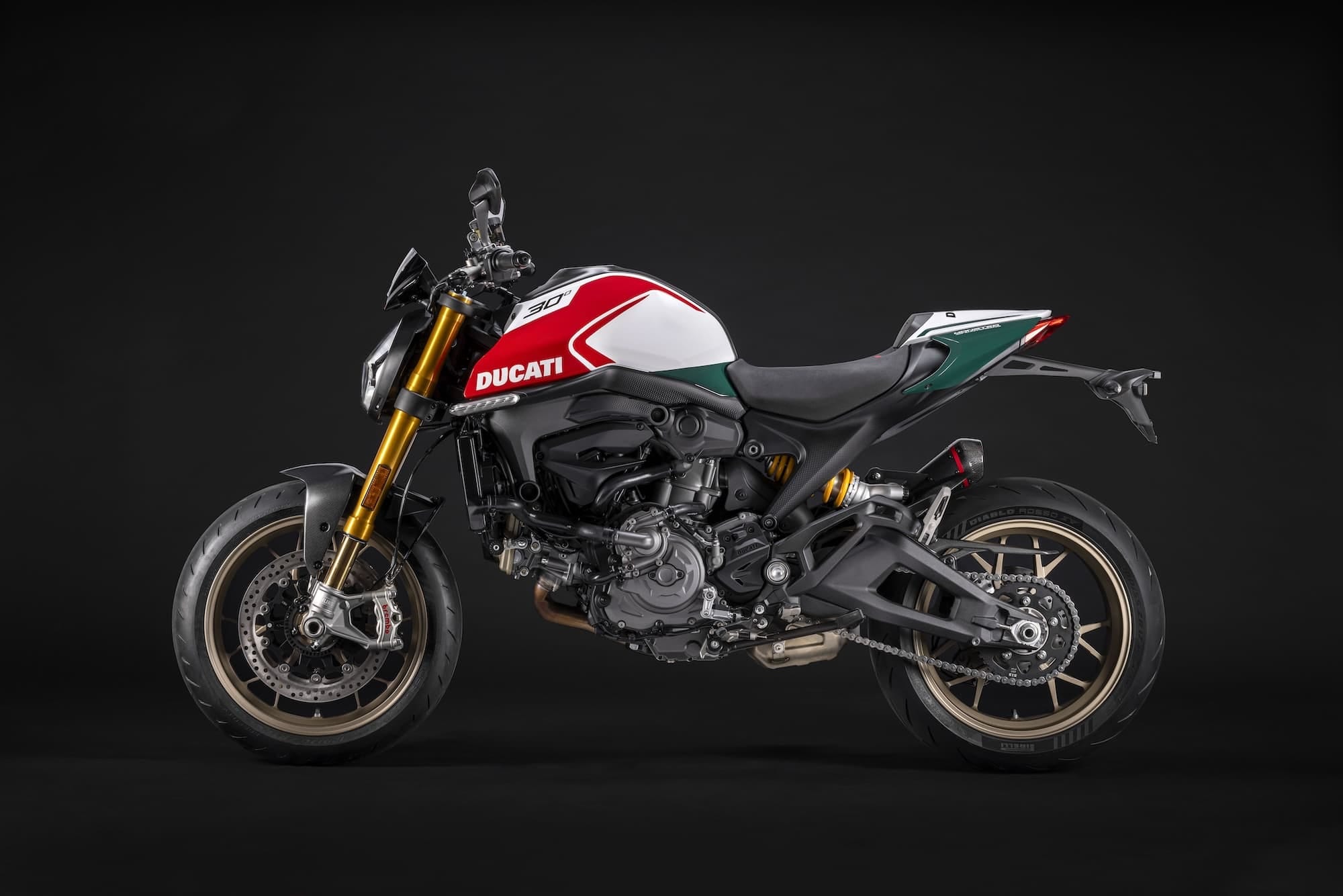 2024 Ducati Monster 937 30th Anniversario left-side studio profile