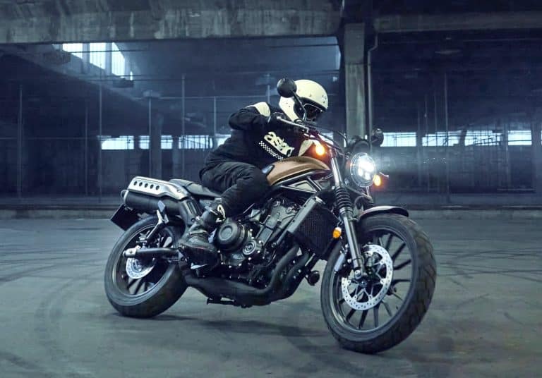 2025 Honda CL500 ridden through an industrial building