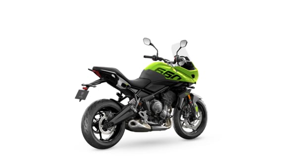 2025 Triumph Tiger Sport 660 in Roulette Green, right rear angle