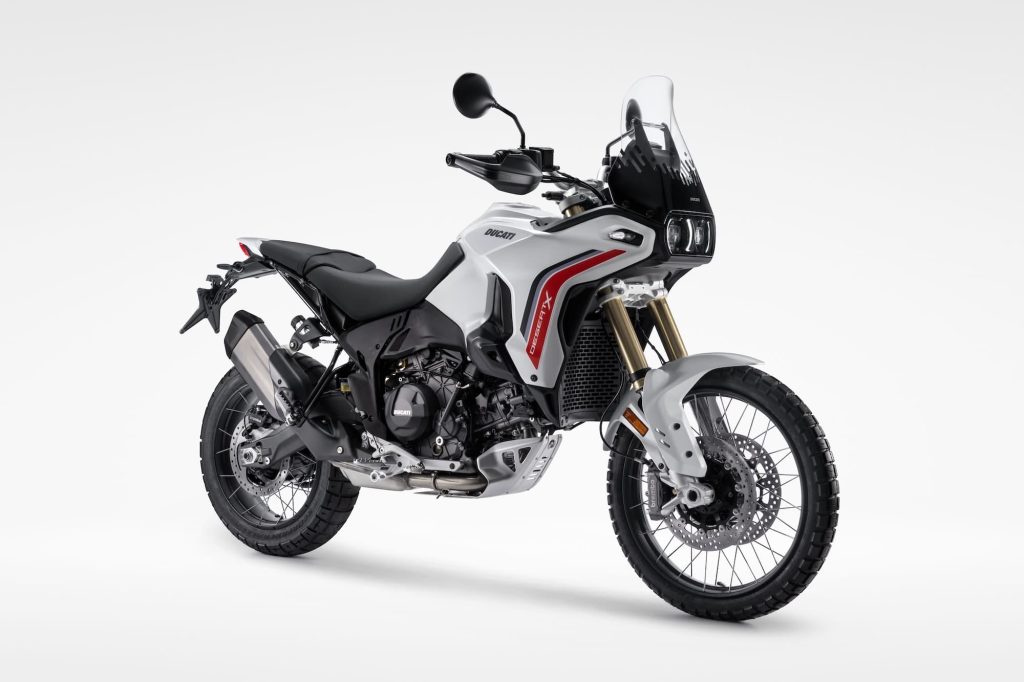 2026+ Ducati DesertX V2 Maintenance Schedule and Service Intervals 6 2026 Ducati DesertX V2 right-side front three-quarter studio view