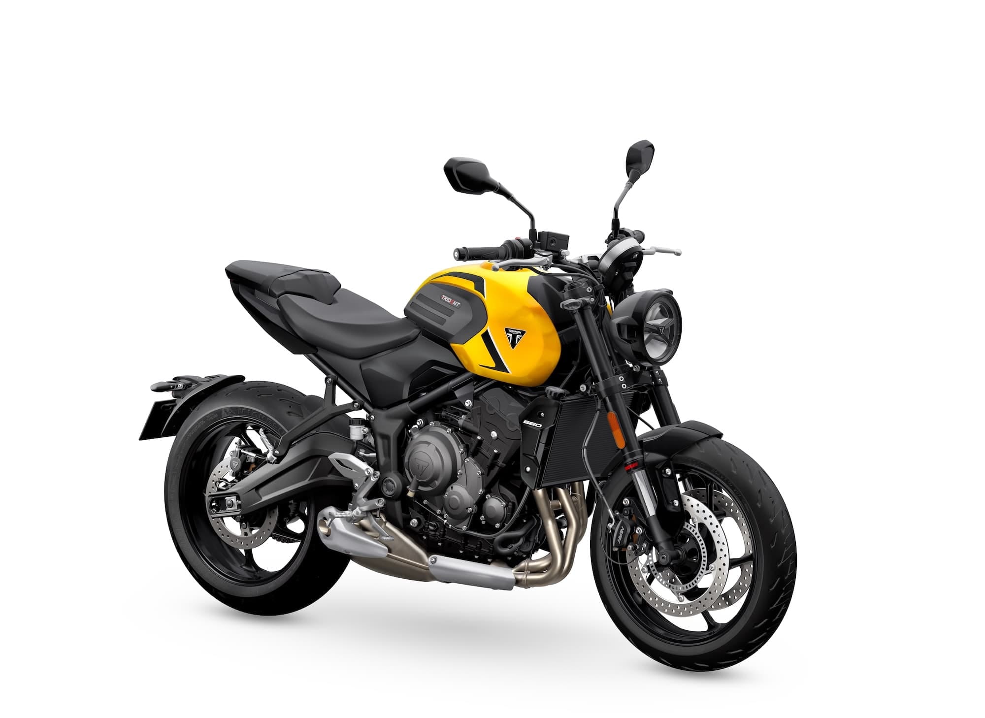 2026 Triumph Trident 660 in Cosmic Yellow, front-right view