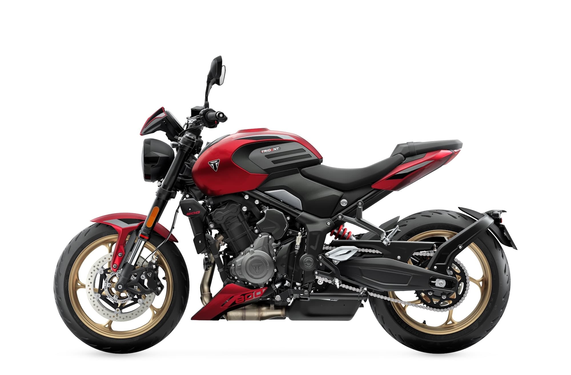 2026 Triumph Trident 800 in Carnival Red, left side
